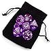 7 Die Polyhedral Dice Set - Arcane Aura (Purple Glitter) with Velvet Pouch by Wiz Dice