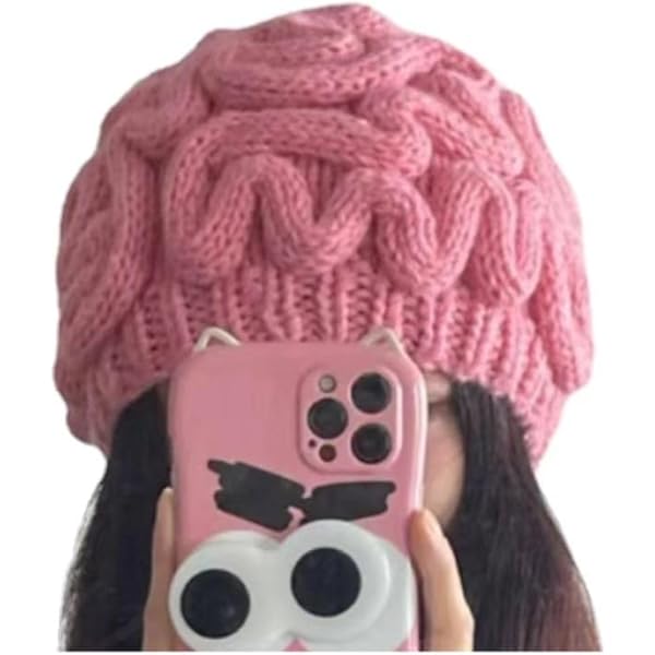AlmondJoy Gyaru Beanie Hat Gothic Punk Knit Cute Beanie Alt