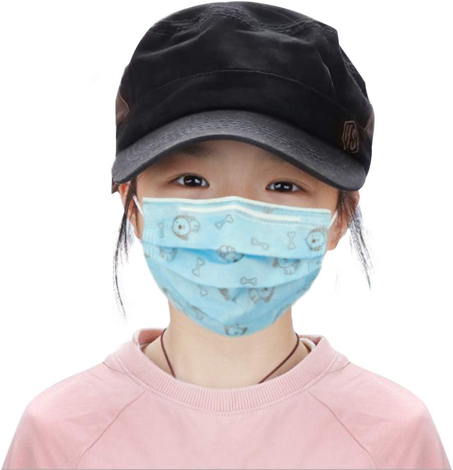 100 PCS Kids Boys Girls Cartoon Cover Disposable Mouth Cover Breathable Cotton Face Cover Safe Dustproof Comfortable Cover for Health Protection