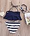 Kids Baby Girls Bikini Suit Navy Tops Striped Swimsuit Swimwear Bathing Clothes, Navy Blue, 2-3 Years