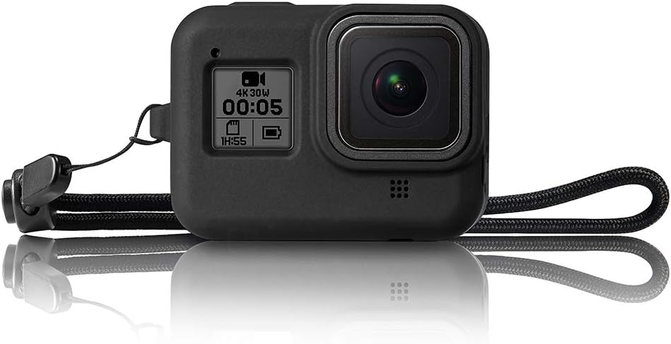 Flycoo2 Silicone Case Cover for GoPro Hero 8 Black Black AVCE Protection Anti-Shock Strap Anti-Scratch