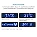 Scrolling Name Tag MECO LED Moving Message Sign Business Card Label Rechargeable ID Badge EZ Programming Display Dimmable Micro-USB Screen 48x12 Pixels Magnet & Pin Free Drive - Blue