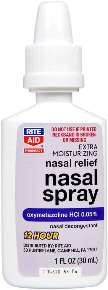 Rite Aid Extra Moisturizing Nasal Spray, Oxymetazoline HCI 0.05% - 1 oz | Cold and Allergy Relief | Nasal Decongestant: Health & Personal Care