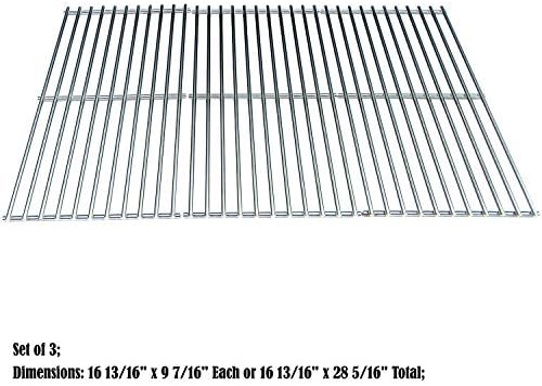 Direct store Parts DS101 Solid Stainless Steel Cooking grids 16 13/16" x 28 5/16" Replacement for Charbroil 463440109, 463441312, 463441412; Replacement for Master Chef Gas Grill