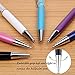 Stylus Pens, Besgoods 6Pcs Crystal 2 in 1 Slim Capacitive Stylus &Ballpoint Pen for Touch Screens, Phones and Tablets, Sky Blue pink Purple Royal Blue Black White