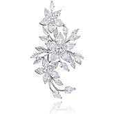 EMEGCY Flower Brooch for Women Rhinestone Flower Brooch Pins Floral Brooches Jewelry Gift for Mom Wife