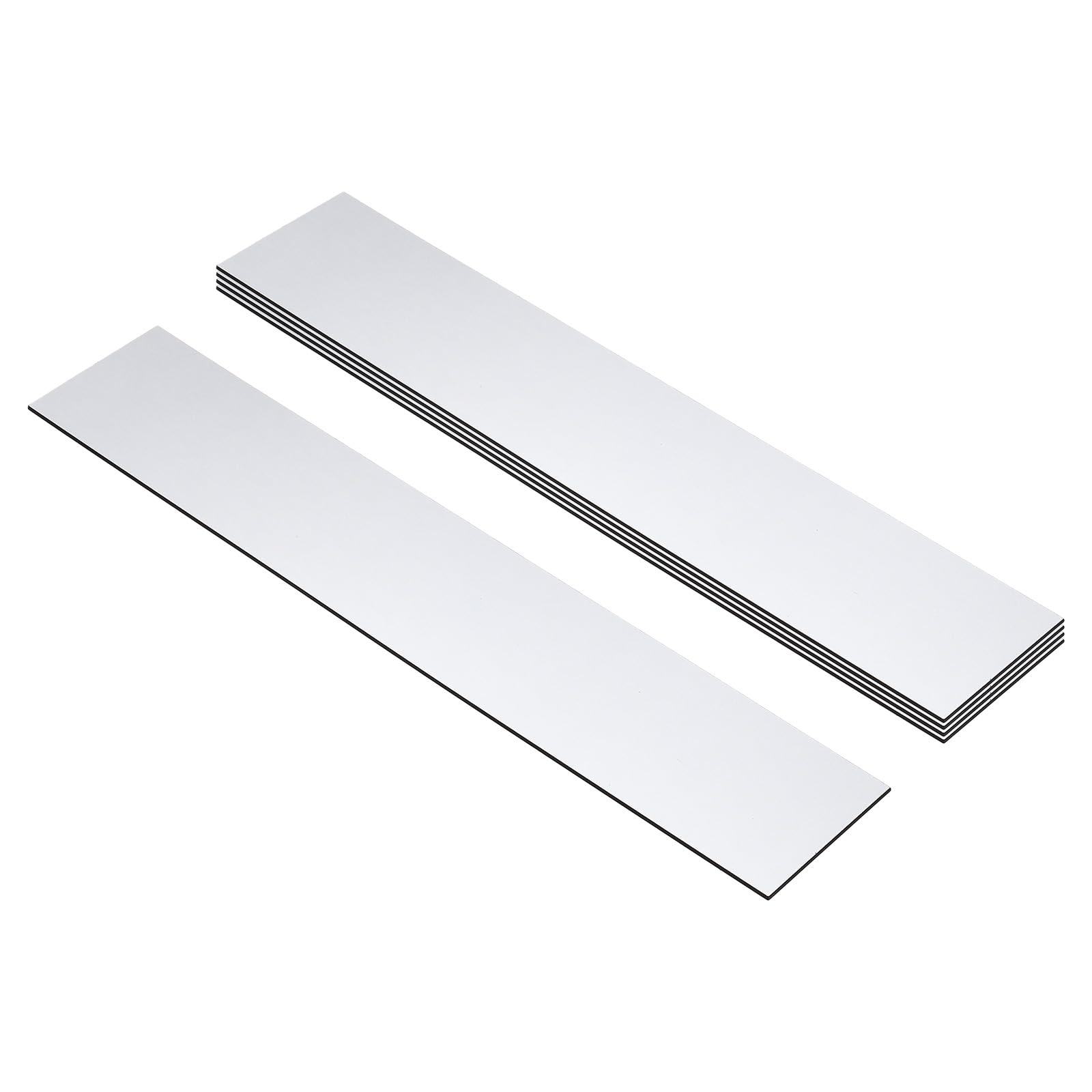 PATIKIL 10x2inch Blank Name Plates, 5Pcs Custom Engraved Name Plate Rectangle Laser Engraving Blanks for Personalized Office Desk DIY Painting Supplies, Light Grey, Black