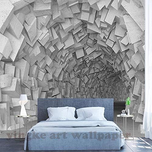 WORINA Photo 3D Wallpaper Mural 3D Brick Simple Stereoscopic Space Geometry Build Wall Paper Living Room Bedroom Tv Background 430x300_cm_(169.3_by_118.1_in_)_
