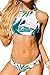 Cupshe Fashion Women's Palm Leaves Printing Tank Bikini Set Beach Bathing Suit Swimwear (S)