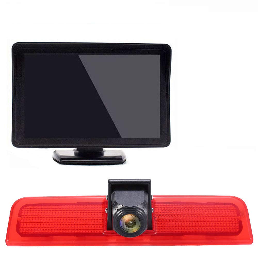 4.3'' Inch TFT LCD Auto Monitor + 1280x720 Pixel 1000 TV Lines Super HD Night Vision Rear View Backup Camera for VW Caddy Life 2K Facelift III Kasten 2KA Kombi Cross maxi Tdi dritte 3 2003-2014 Bj
