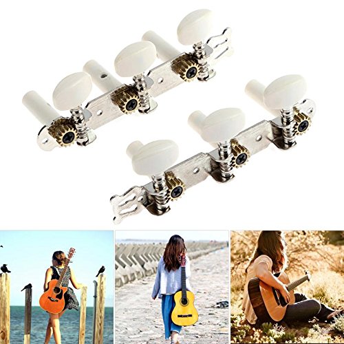 LDCRE 2PCS/Lot Square Heads Plastic Knob Guitar String Tuning Pegs Machine Head Tuners Keys Parts for Bass Acoustic Guitar Accessories