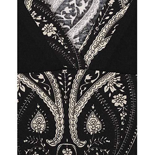 vermers Tos and Blouse Womens Long Sleeve O Neck Floral Dresses Ladies Summer Casual T Shirts Tops(M, z-aBlack)