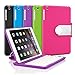 Luxmo Aluminum 360 Swivel Rotating Stand Case Cover Built-in Bluetooth Keyboard for Ipad Mini & iPad Mini with Retina Display Purple