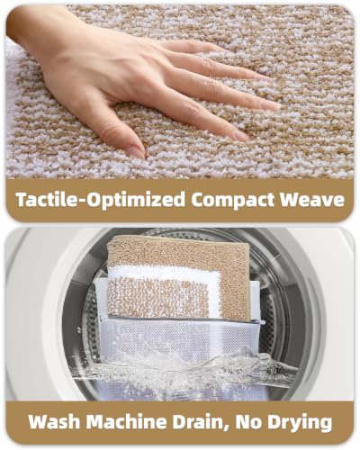 Color&Geometry Simple and Stylish Large Bath Mats for Bathroom Non Slip, 51 x 81 cm Khaki Bathroom Rugs, Absorbent, Soft, Washable, Microfiber Shower Mat