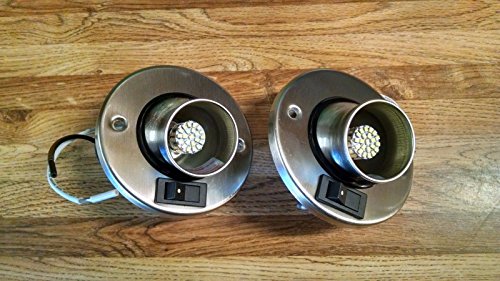 Gustafson Lighting 2pk 12V LED RV Camper Trailer Motorhome Directional Reading Light Brushed Nickel (6)