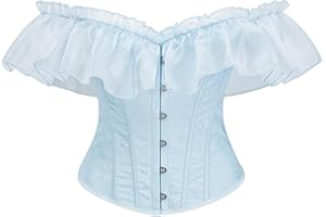 SHYMMUO Corset Top for Women Renaissance Steampunk Bustier Top Sexy Lace Up Corset Top Festival Pirate Halloween Costume