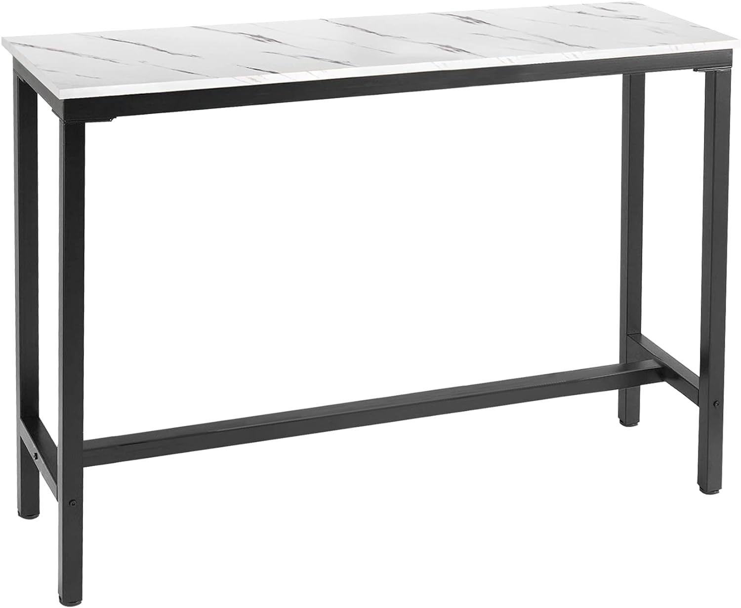 Photo 1 of Mr IRONSTONE 53" Bar Table White Marble Industrial Pub Dining Height Table Bistro Table (Indoor USE ONLY)