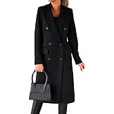 IDEALSANXUN Womens Long Wool Coat Double Breasted Trench Coat Fall Winter Clothes