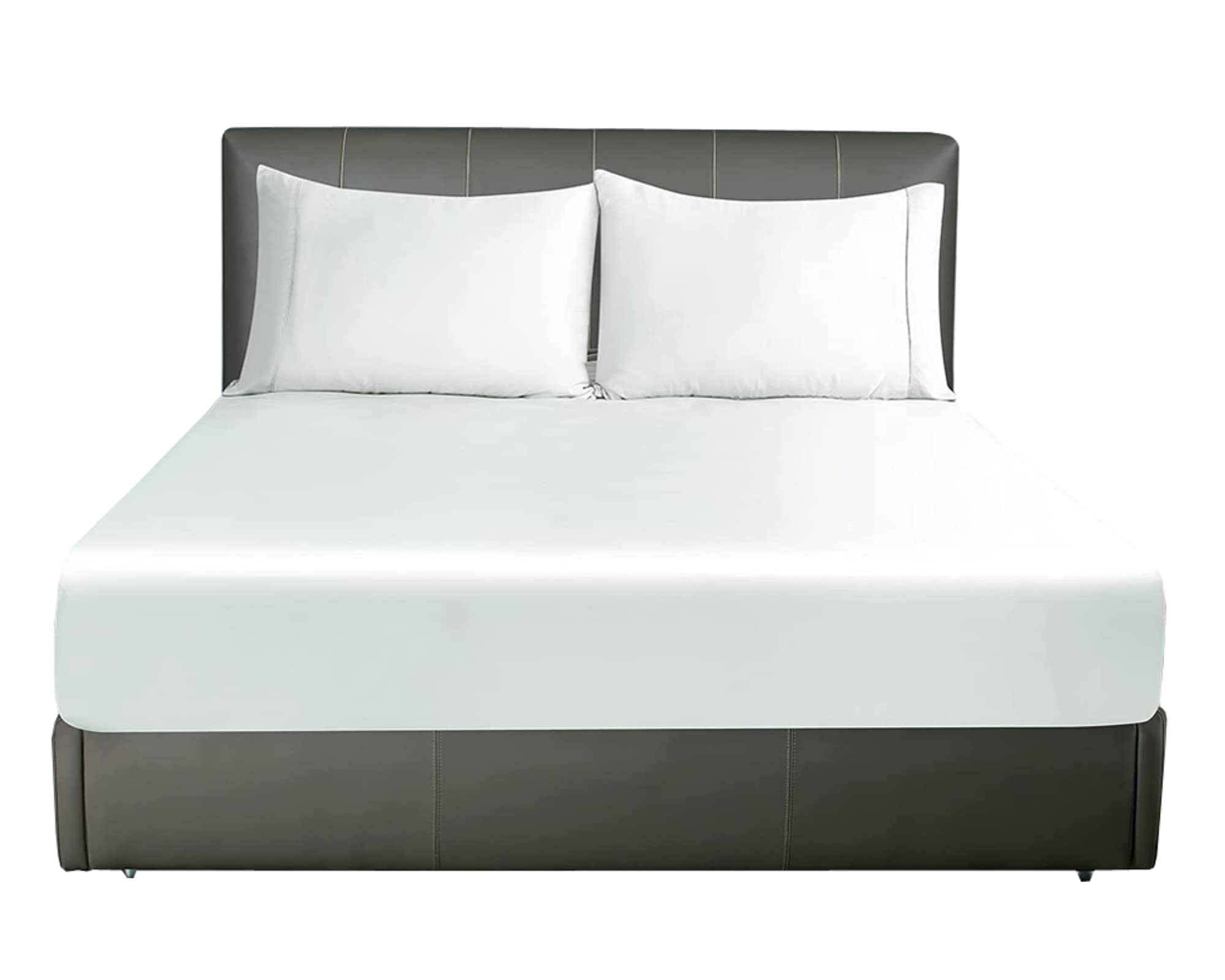 800 Thread Count 100% Pure 5 Star Hotel Quality Bedding Egyptian Cotton Luxurious Fitted Bedsheet Stretches Up To 40cm/16 inches Deep (White, Super King: 183x203cm + 40cm Deep)