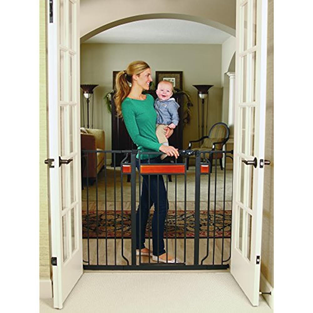 wide baby gate with door