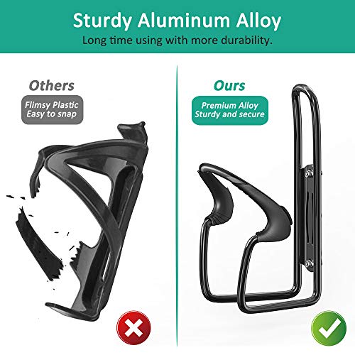 Bovon Bike Water Bottle Holder, Premium Aluminum Alloy MTB Bicycle Water Bottle Cage Bracket Fit 17-34 oz Bottle with Secure Screw Mounting, Perfect for Cycling, Commuting, or Other Outdoor Activity
