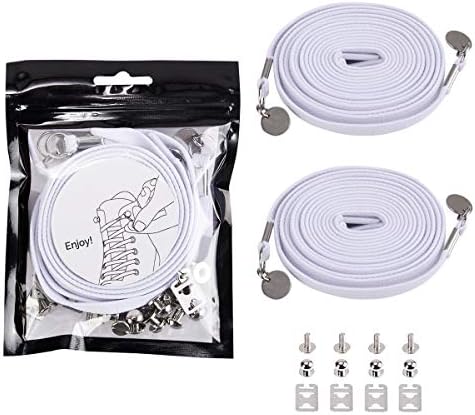 Elastic No Tie Shoelaces for Adults and Kids One Handed Stretchy Nylon Shoe Laces Running Shoes Sneakers Easy Fit 2 Pairs