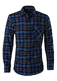 XQS Men's Long Sleeve Buffalo Checked Flannel Shirt