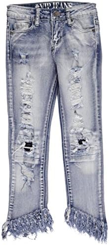 #VIP Jeans Big Girls' "Fray Contrast" Jeans - gray, 12