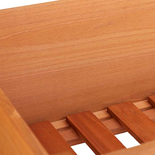Relaxdays Hochbeet, Tannenholz, Ablagefach, 4 Beine, Pflanzkasten, Blumen, Kräuter, HBT: 80 x 88 x 43,5 cm, rotbraun – Bild 7
