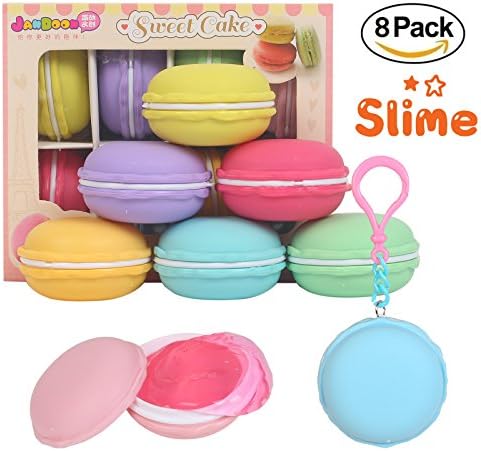 Macaroon putty slime kit Soft rubber mud jelly clay Squeeze squishy stress relief sludge toys good for Adults&amp;Kids(Boys,Girls) DIY Study Education toys(8 pack)