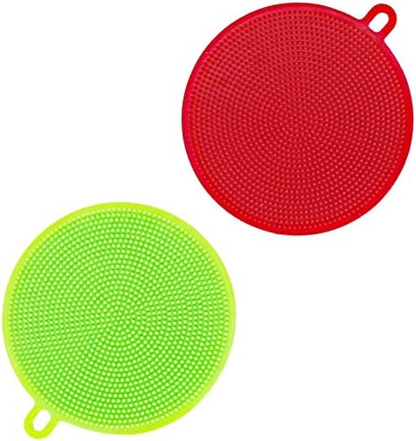 cuTiE PawS 2 Pack Silicone Dish Sponge, Better Cleaning Dishwashing Food Grade Silicone Dish Sponge