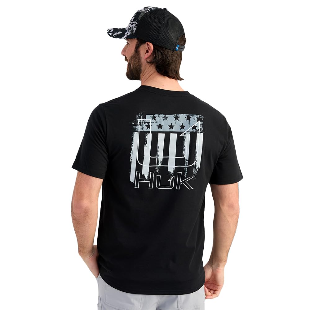 HUK Short Sleeve Performance Tee, Fishing T-Shirt for Men, Salute-Black 2.0 Image