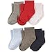 Luvable Friends 6-Pack Baby Colored Crew Socks, Boy Solids, 6-12 Months