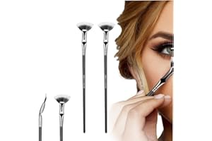 BUSYLIVE Folding Angle Scalloped Lash Brush, 2025 NEW Mascara Fan Brush for Lashes Eyelash Separator Tool, Eyelash Comb for Upper Lower Eye Lash Makeup Tools, Eye Makeup Fan Brush For Women (2PCS)