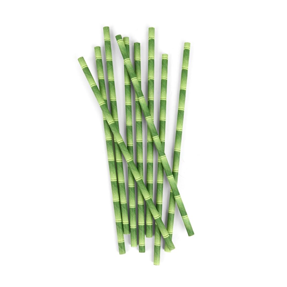 Kikkerland 144-Piece Paper Soy Based Ink Bamboo Paper Straw, Multi-Colour, CU75 — image 1