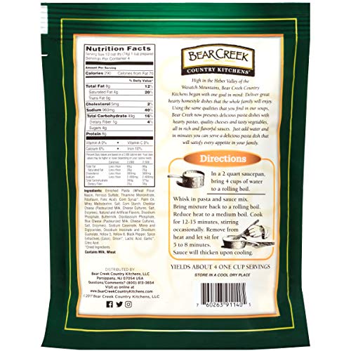 BEAR CREEK PASTA MIX, CREAMY CHEDDAR, 10.4 OUNCE