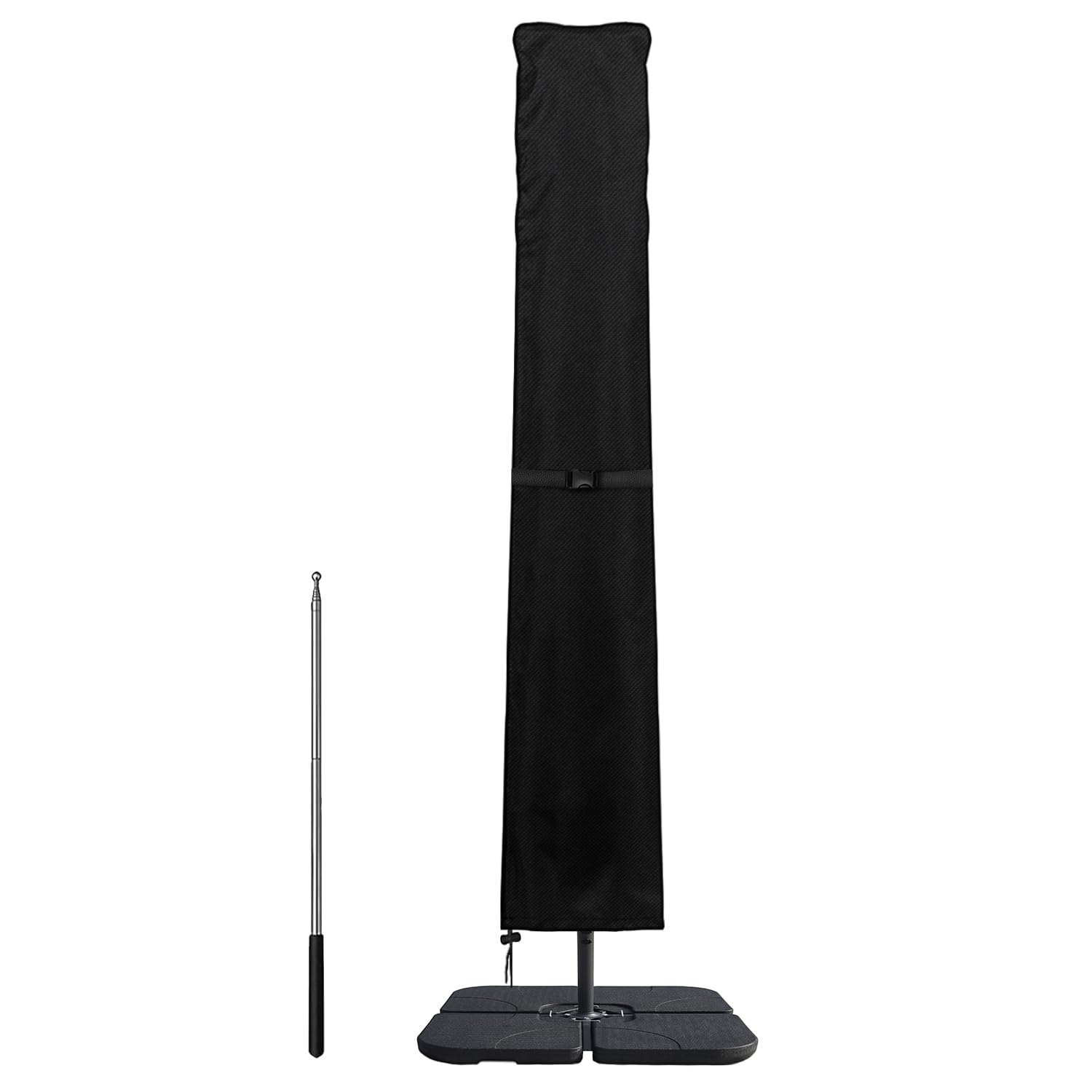 Dokon Parasol Cover Waterproof Garden Cantilever Parasol Cover and Rod, Heavy Duty 420D Oxford Fabric Anti-UV Banana Umbrella Covers Fit 3 to 4m Diameter Cantilever Umbrella - 240x57/57cm