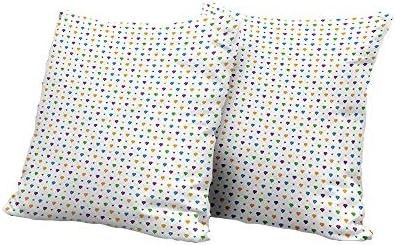 Chaise Lounge Cushion Cover Diamonds,Crystal Stones of Many Shapes Colorful Digitally Composed Illustration Traditional,Multicolor Pillow Covers 20x20 INCH 2pcs