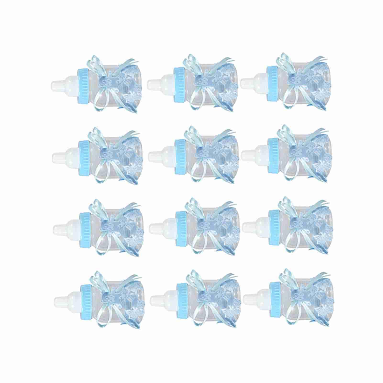 Zerodis 12Pcs Baby Shower Favors Boxes Bottle Shape Candy Boxes Party Favors Gifts for Boys Girls Blue Baby Shower Candy Favors Decorations