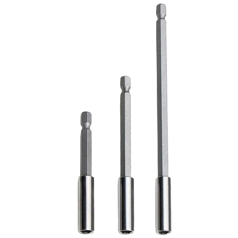1 Set 1/4" Hex Magnetic Bit Extension Holder Screwdriver Drill 75/100/150mm for Screws, Nuts, Any Drill or Handheld Driver