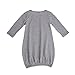 Chinatera Baby Infant Long Sleeve Gown Toddler Sleeper Gowns (For 0-3M, Modal Grey)(WITH Hat)