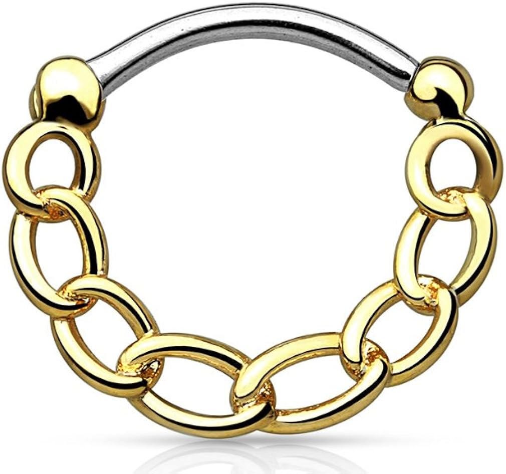 Urban Body Jewelry 16G Chain Gold Plated Rhodium Brass