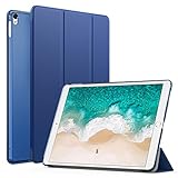 MoKo Case for iPad Pro 12.9 - Slim Lightweight Smart-shell Stand Cover with Translucent Frosted Back Protector for Apple New iPad Pro 12.9 Inch 2017 & 2015 Tablet, Navy BLUE (with Auto Wake / Sleep)