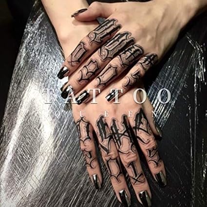 Amazon 防水一時的なタトゥーステッカーゴシック言葉 タトゥー指タトゥーステッカーフラッシュタトゥー偽の入れ墨 Diy 工具 ガーデン