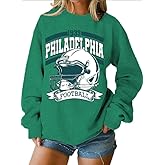 MOUSYA Football Sweatshirts Women Game Day Sweatshirt Game Day Fan Gift Long Sleeve Tops