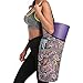 Soogus Yoga Bags and Carriers for Women, Gym Yoga Mat Bags Cotton Canvas Large Yoga Bag Holder Comfy Carry Yoga Tote with Pockets, Purple Printed Flowerthumb 2