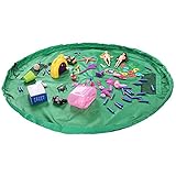 NEWSTYLE Children's Play Mat and Toys Storage Bag - Green 60inch Kids Playbag Toys Organizer Quick Pouch. Great for Storing Small and Medium Size Toy like LEGOS - Simple, Portable, Sturdy!