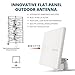 ANTOP AT-413B Amplified Indoor/Outdoor (Attic) TV Antenna with Built-in 4G LTE Filter 55/65 Miles Range 360 Degree Reception with Detachable Coaxial Cable, 16'