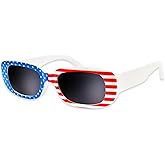 Blinket 4th Of July Sunglasses American Flag Sunglasses for Independence Day Flag Day June 14th Events Sunglasses Protect Your Eyes from UV Rays Outdoor Activities Fashion Accessories Style A
