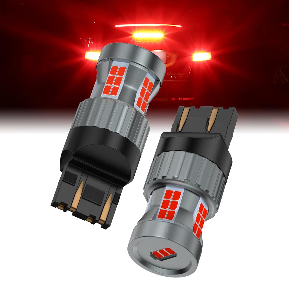 Teguangmei Upgrade 7443 LED Bulb Red 23W Bright Built in Resistor ...